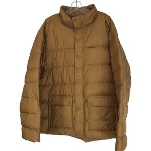Prana Mens Puffer Jacket Size XL North Palisade Gold Walnut Down Filled Coat
